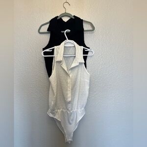 SHEIN‎ Black and White Sleeveless Bodysuits Medium Excellent Condition